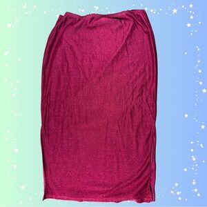 Chic Red Sparkle Pencil Skirt for Women
